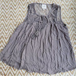 KNOX ROSE Gray Tunic Top MEDIUM NWOT!